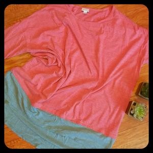 Heathered Red & Blue Dipped Irma Tunic